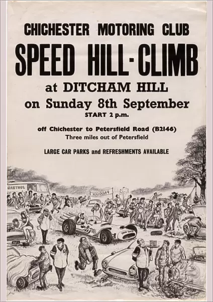 Chichester Motoring Club Speed Hill Climb at Ditcham Hill Poster