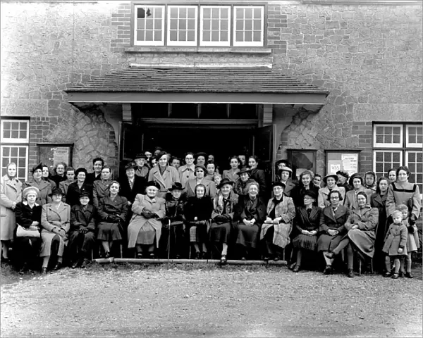 Graffham Womens Institute group outside large house, January 1949