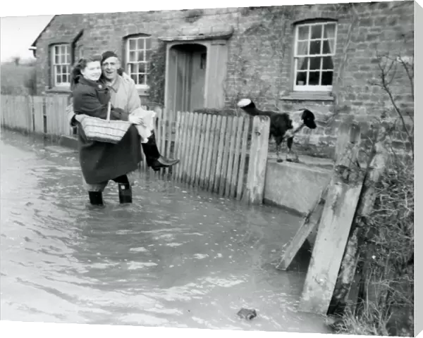 Flooded Cottage in Coultershaw, February 1957