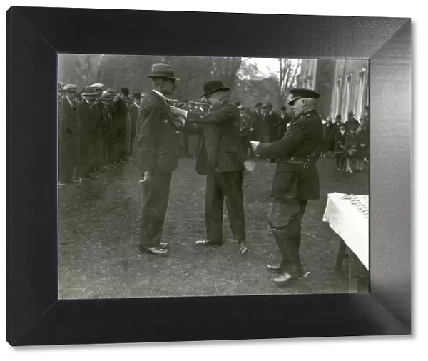 Presentation of medals to special constables in Petworth Park, March 1930