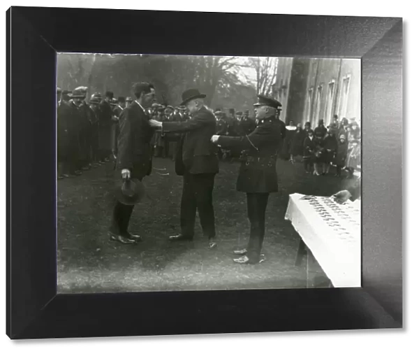Presentation of medals to special constables at Petworth Park, March 1930