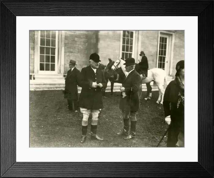 Framed Print : Leconfield Opening Meet on lawn outside Petworth House, 1931 Framed Print : Leconfield Opening Meet on lawn outside Petworth House, 1931