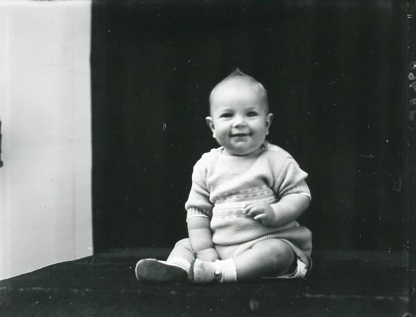 1940s portrait of a smiling baby