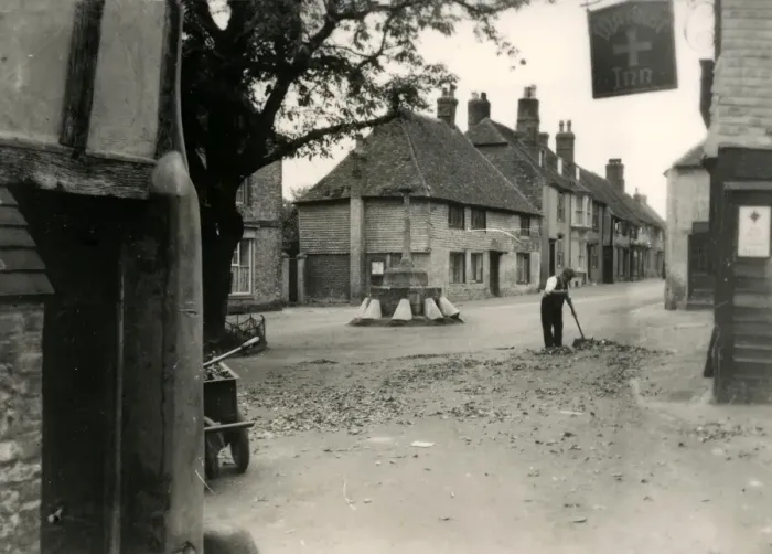 Framed Print : Alfriston Village - 15 October 1947 Framed Print : Alfriston Village - 15 October 1947