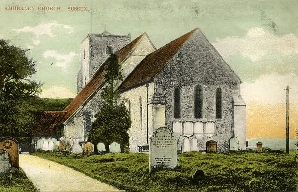 Amberley church exterior c. 1900