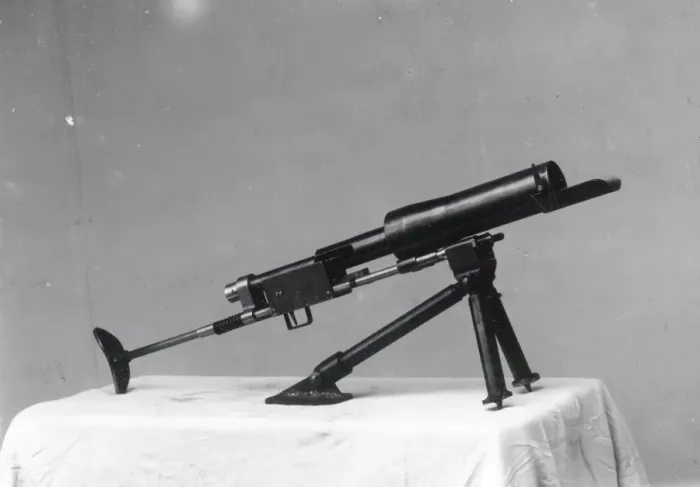 Framed Print : Anti-Tank Gun mounted on tripod - July 1943 Framed Print : Anti-Tank Gun mounted on tripod - July 1943