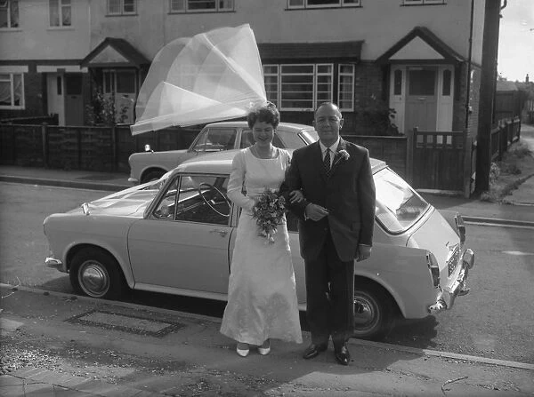 A bride and her father, 1960s