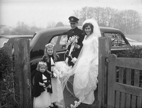 Bride and Groom with two bridesmaids