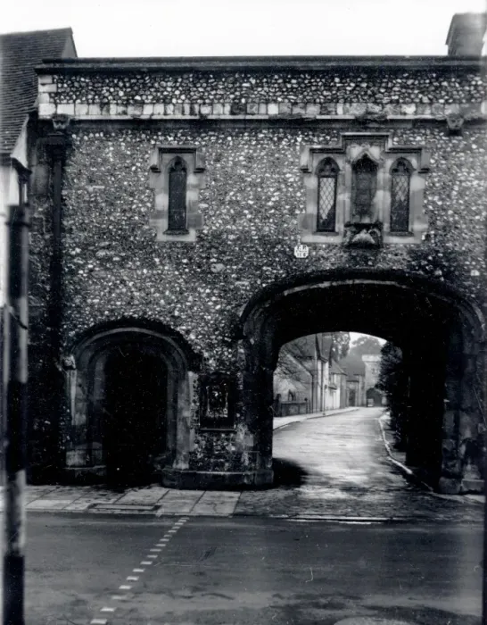 Framed Print : Chichester - Entrance to the Bishops Palace - 13 January 1947 Framed Print : Chichester - Entrance to the Bishops Palace - 13 January 1947