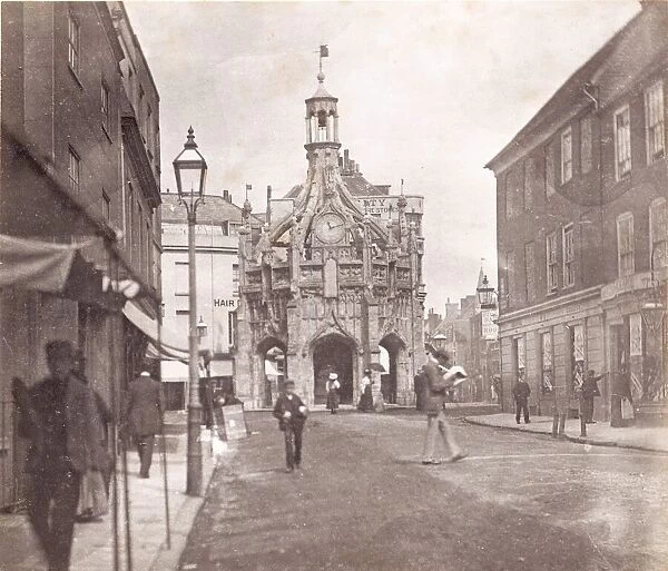 Chichester: the Market Cross from South Street, 1897