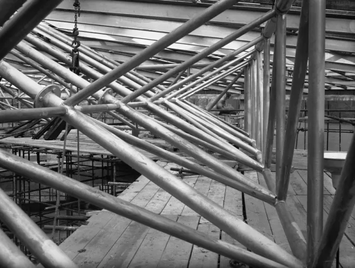 Framed Print : Construction of Chichester Festival Theatre Roof Framed Print : Construction of Chichester Festival Theatre Roof