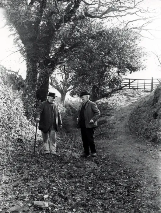 Framed Print : Two country gentlemen chatting in country lane, Upperton, Sussex Framed Print : Two country gentlemen chatting in country lane, Upperton, Sussex