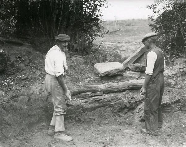 Two Country Gentlemen Clearing out a Pond, September 1933