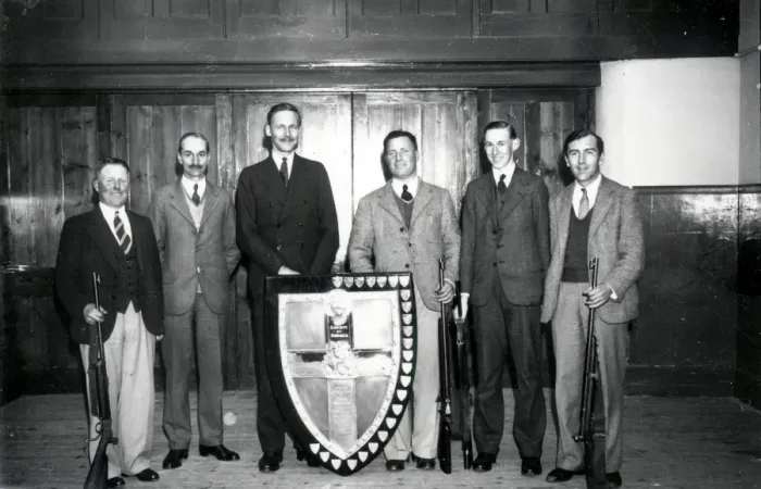 Framed Print : Crawley Rifle Team with Loder Shield - May 1939 Framed Print : Crawley Rifle Team with Loder Shield - May 1939