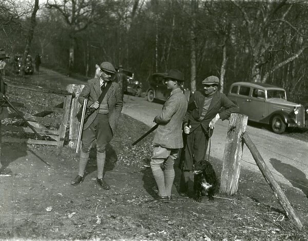Deer hunters in West Sussex, February 1938
