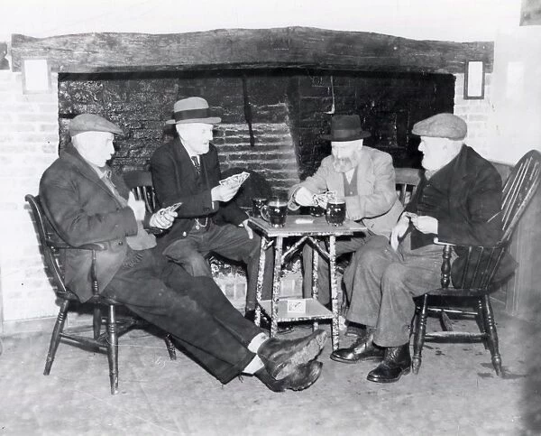 Duncton old men at cribbage - December 1940