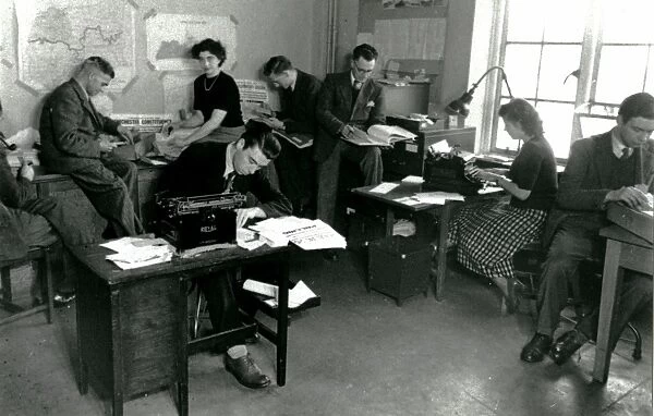 In the electoral registration room, Chichester, 1950s