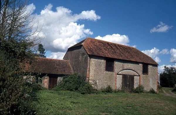 Flint barn at Besley Farm, Watersfield, West Sussex