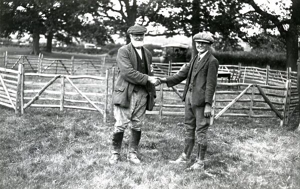 Two gentlemen shaking hands, October 1927