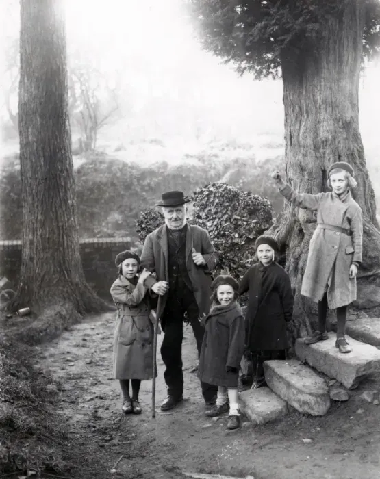 Framed Print : Group of people in holly woods at Upperton, Sussex, December 1935 Framed Print : Group of people in holly woods at Upperton, Sussex, December 1935