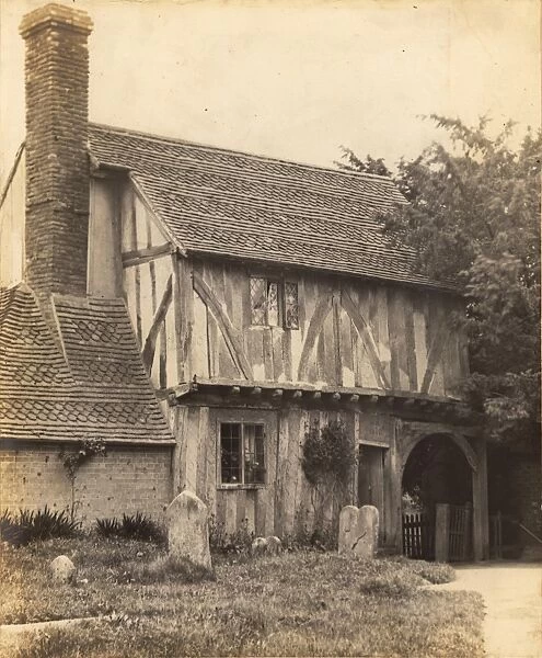Hartfield, 1906. Old cottage forming lych gate at entrance to churchyard