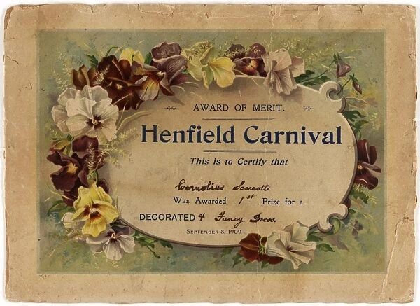 Henfield Carnival Award of Merit 1909