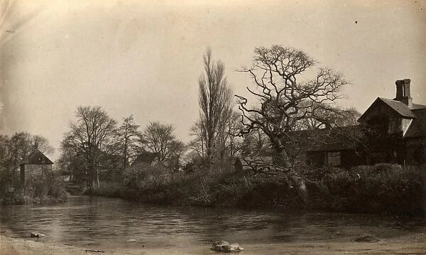 Houses overlooking the river at Ditchling, 11 February 1890