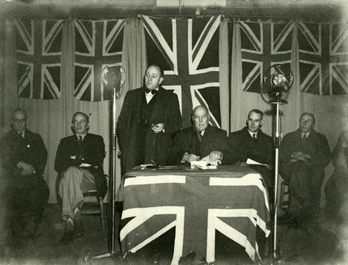Framed Print : Petworths Warships Week'Opening - about 1942 Framed Print : Petworths Warships Week'Opening - about 1942
