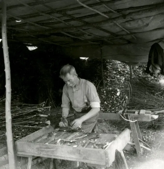 Framed Print : Pimpmaker at Work - May 1948 Framed Print : Pimpmaker at Work - May 1948