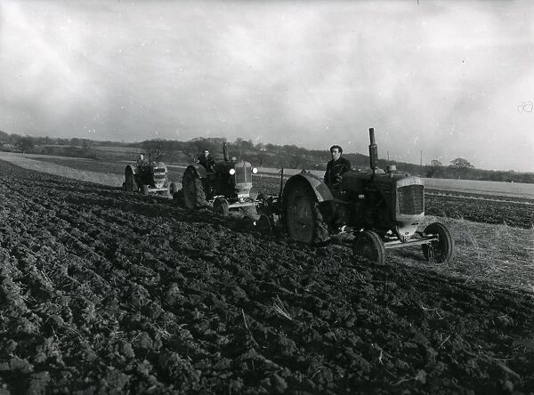 Ploughing for barley at Crawford Farm, Balls Cross