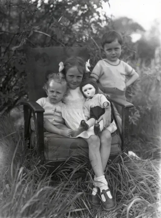 Framed Print : Portrait of three children - 22 April 1945 Framed Print : Portrait of three children - 22 April 1945