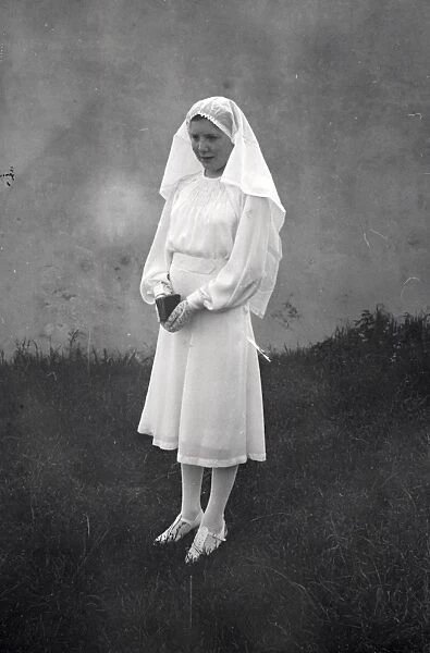 Portrait of young girl ready for her confirmation - May 1939