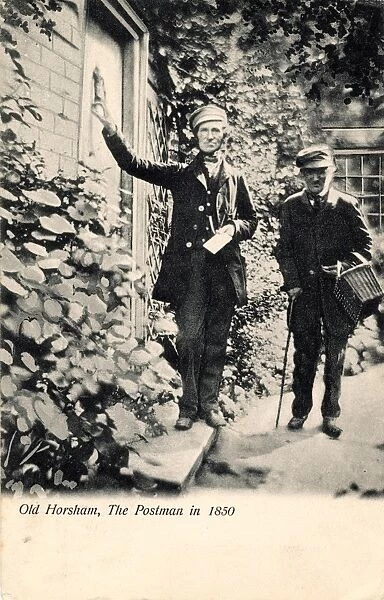 The Postman in 1850, Old Horsham. c. 1906