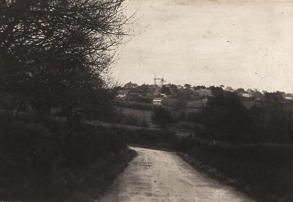 Punnetts Town, 1908. Distant view of hamlet across the fields taken from the road