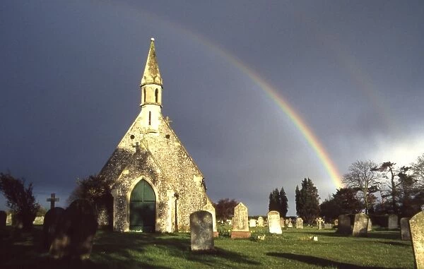 A rainbow over the old chapel, Cemetery Lane, Westbourne