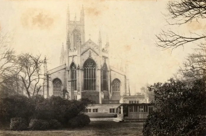 Framed Print : A rear view of St Peters Church, Brighton, 5 April 1893 Framed Print : A rear view of St Peters Church, Brighton, 5 April 1893