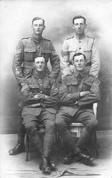 RSR 16th Battalion, Sussex Yeomanry, Sergeants and CSMs group portrait