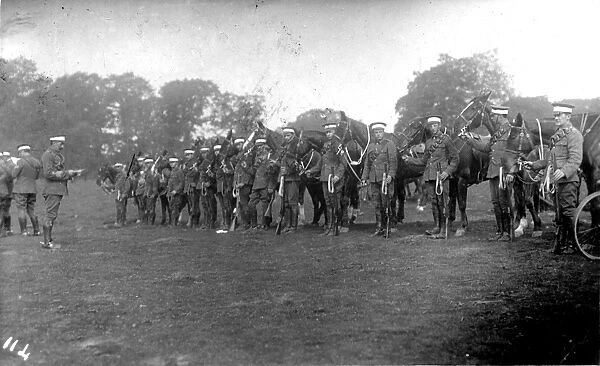 RSR 16th Battalion, Sussex Yeomanry, on parade with horses