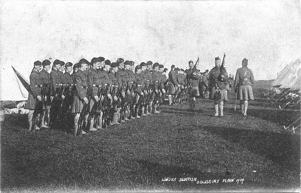 RSR 16th Battalion, Sussex Yeomanry, London Scottish parade, Salisbury Plain, 1909