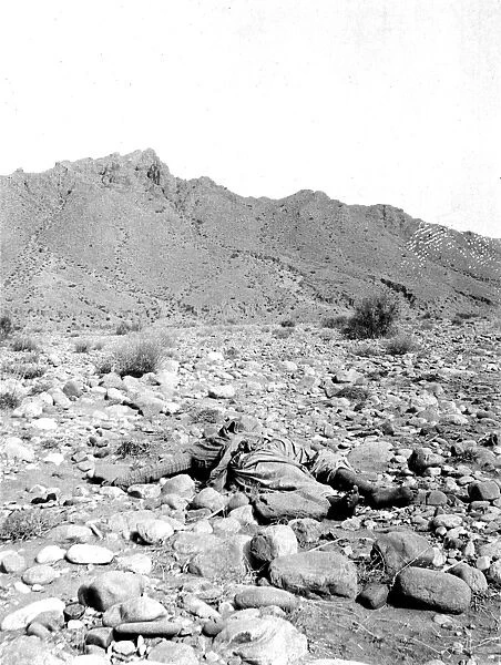 RSR 2  /  6th Battalion, Body prostrate among rocks, India