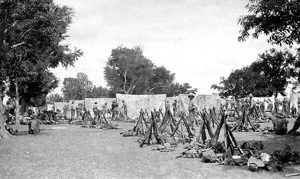 RSR 2  /  6th Battalion, Tent pitching near Shimsha River, India 1916
