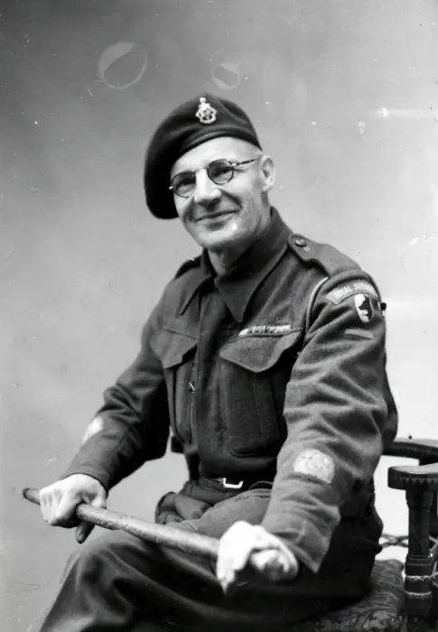 Framed Print : A smiling Sergeant Major - December 1944 Framed Print : A smiling Sergeant Major - December 1944