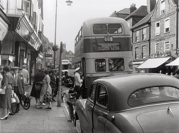 Southdown Bus with traffic and passers-by