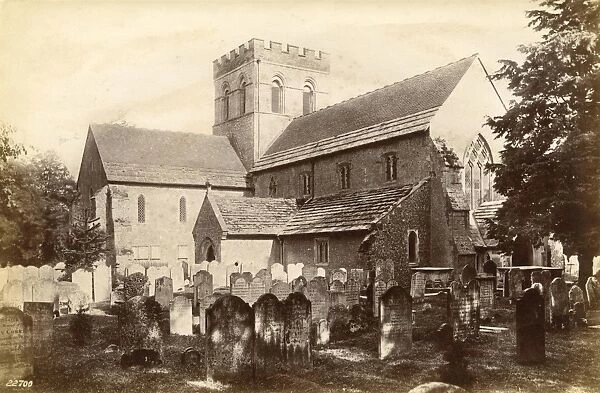 St Mary Broadwater. Exterior view including churchyard.