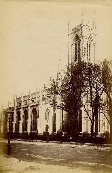St Peter Brighton. Sepia print. Exterior view from street.