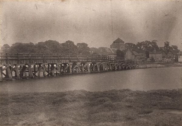 A view of the Old Shoreham bridge, taken from the river bank, 1910