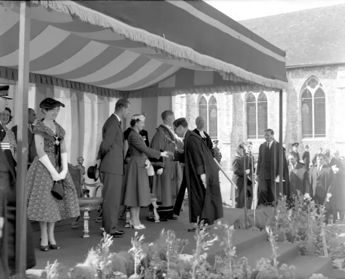 Framed Print : Visit of HM The Queen and Prince Philip, 30th July 1956 Framed Print : Visit of HM The Queen and Prince Philip, 30th July 1956