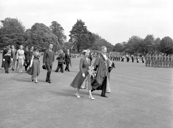 Framed Print : Visit of HM The Queen and Prince Philip, 30th July 1956 Framed Print : Visit of HM The Queen and Prince Philip, 30th July 1956