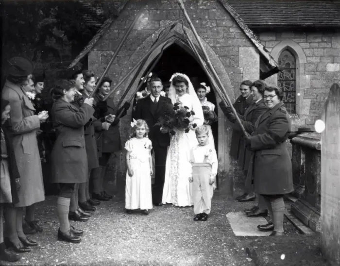 Framed Print : Wedding, Fittleworth, 20th November 1943 Framed Print : Wedding, Fittleworth, 20th November 1943