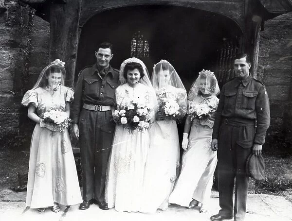 Wedding group at Kirdford, Sussex, 1945